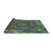 Thickness of Patterned Emerald Green Rug, pat3714lblu