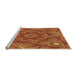 Sideview of Machine Washable Transitional Orange Rug, wshpat3714org