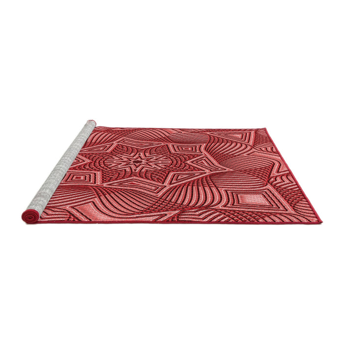 Sideview of Machine Washable Transitional Red Rug, wshpat3714rd