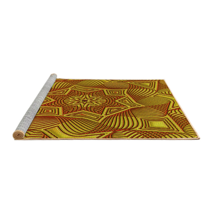 Sideview of Machine Washable Transitional Tomato Red Rug, wshpat3714yw