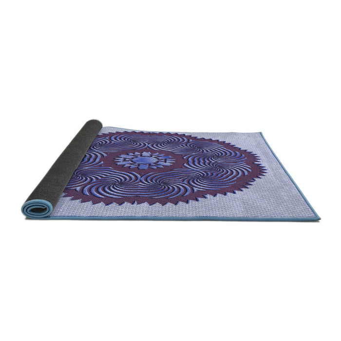 Thickness of Patterned Deep Periwinkle Purple Rug, pat3716blu