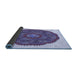 Thickness of Patterned Deep Periwinkle Purple Rug, pat3716blu