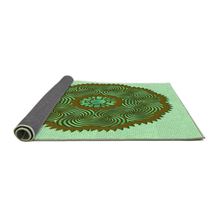 Thickness of Patterned Light Green Rug, pat3716grn