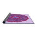 Thickness of Patterned Medium Violet Red Pink Rug, pat3716pur