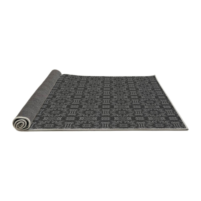 Thickness of Patterned Black Rug, pat3717gry