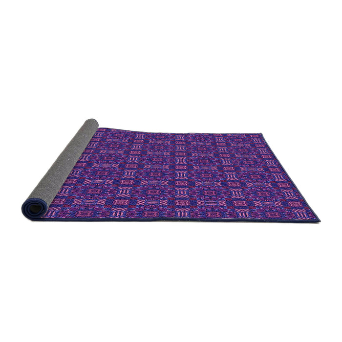 Thickness of Patterned Bright Purple Rug, pat3717pur