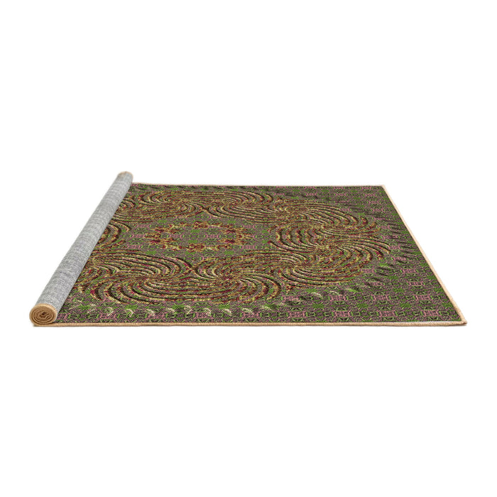 Sideview of Machine Washable Transitional Red Brown Rug, wshpat3718brn
