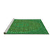 Sideview of Machine Washable Transitional Neon Green Rug, wshpat3718grn