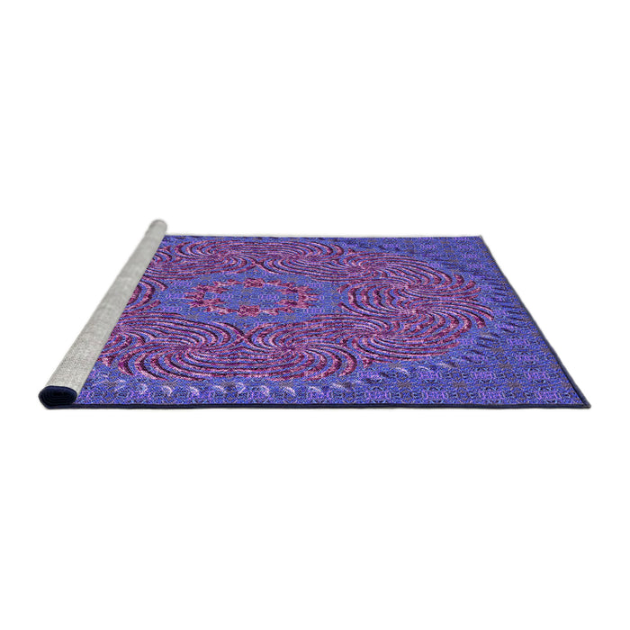 Sideview of Machine Washable Transitional Bright Purple Rug, wshpat3718pur