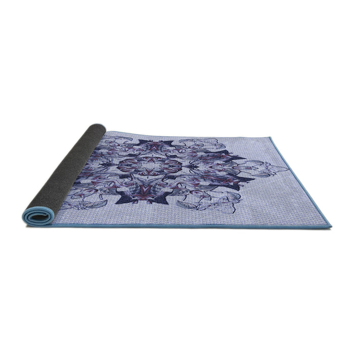 Thickness of Patterned Blue Rug, pat3719blu
