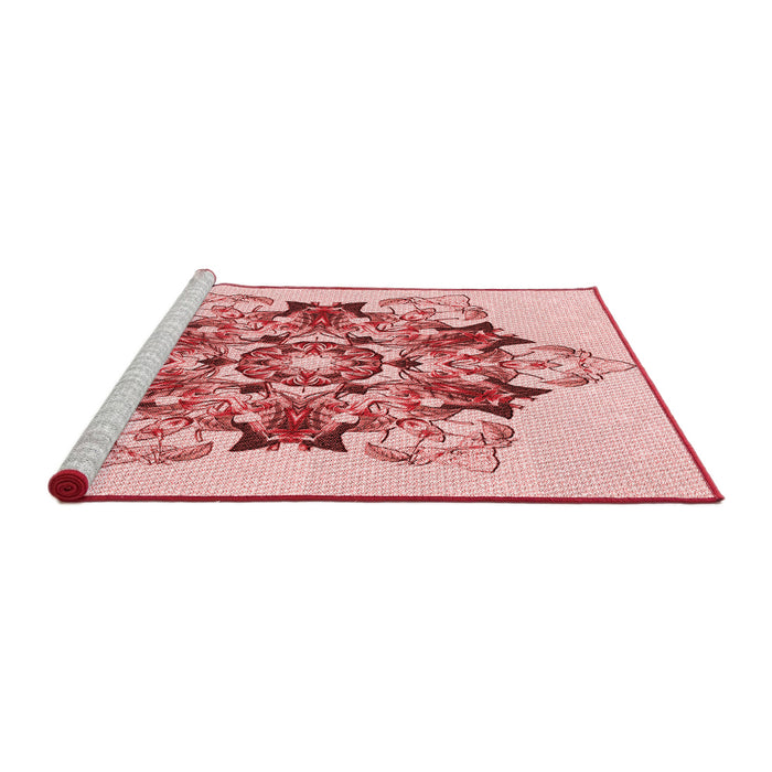 Sideview of Machine Washable Transitional Red Rug, wshpat3719rd