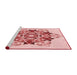 Sideview of Machine Washable Transitional Red Rug, wshpat3719rd