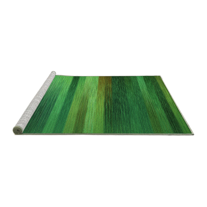 Sideview of Machine Washable Transitional Deep Emerald Green Rug, wshpat372grn