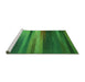 Sideview of Machine Washable Transitional Deep Emerald Green Rug, wshpat372grn