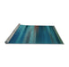 Sideview of Machine Washable Transitional Dark Turquoise Green Rug, wshpat372lblu