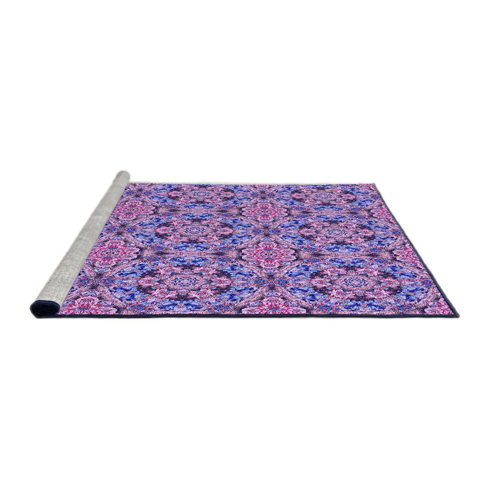 Sideview of Machine Washable Transitional Bright Lilac Purple Rug, wshpat3720pur