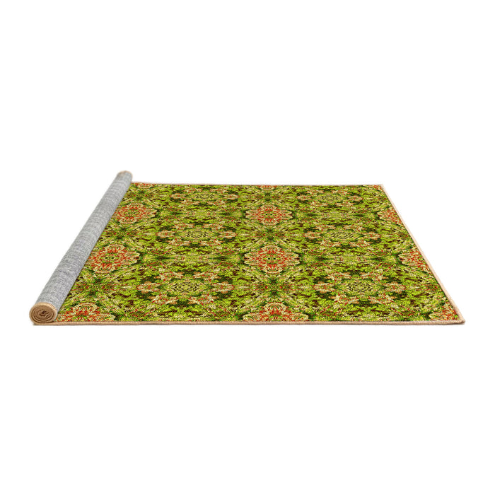 Sideview of Machine Washable Transitional Dark Bronze Brown Rug, wshpat3720yw