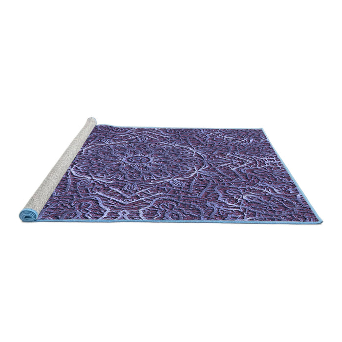 Sideview of Machine Washable Transitional Plum Purple Rug, wshpat3721blu