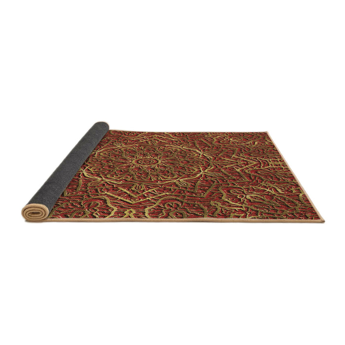 Thickness of Patterned Tomato Red Rug, pat3721brn
