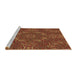 Sideview of Machine Washable Transitional Tomato Red Rug, wshpat3721brn