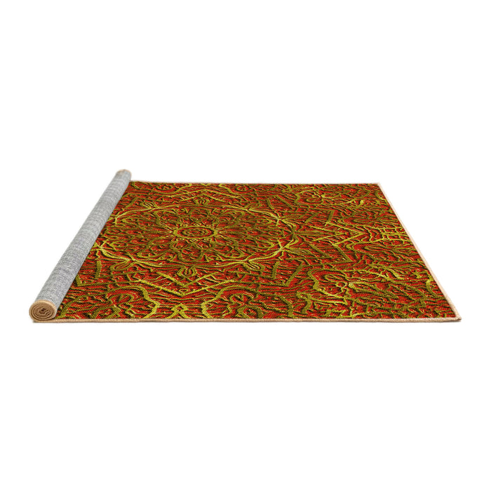 Sideview of Machine Washable Transitional Tomato Red Rug, wshpat3721yw