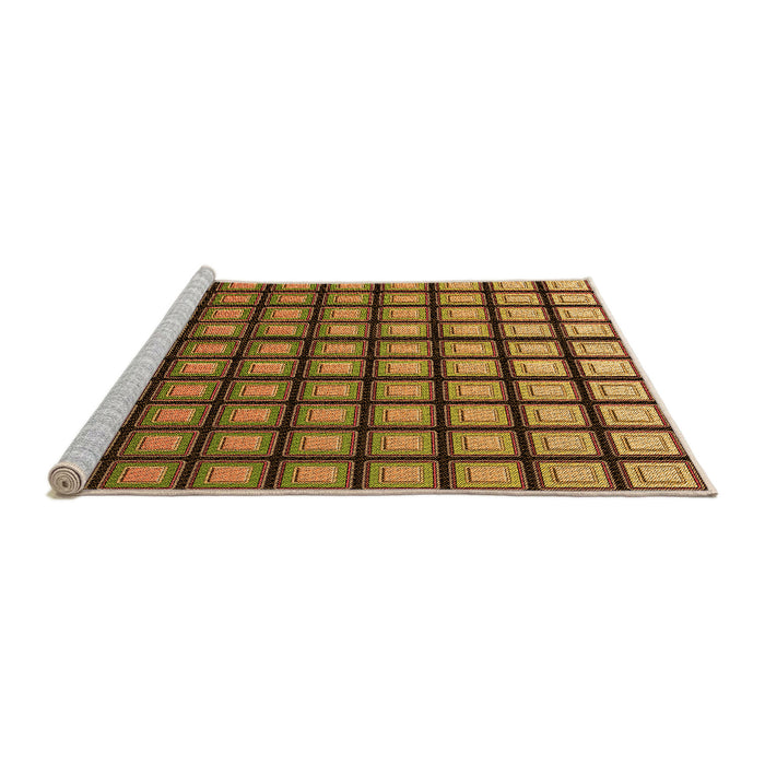 Sideview of Machine Washable Transitional Caramel Brown Rug, wshpat3722org