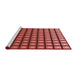 Sideview of Machine Washable Transitional Tomato Red Rug, wshpat3722rd