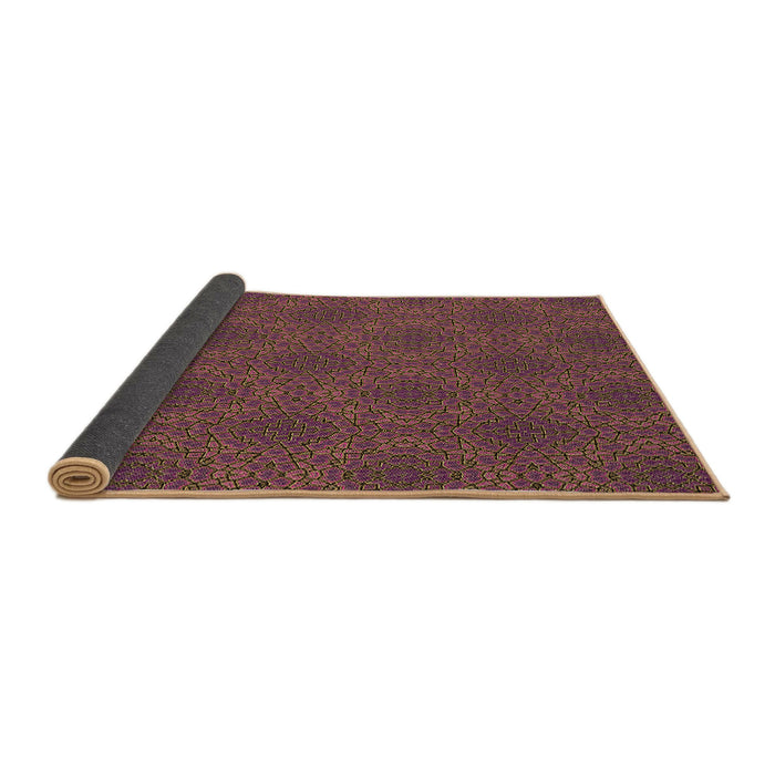 Thickness of Patterned Petra Gold Brown Rug, pat3723brn