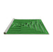 Sideview of Machine Washable Transitional Green Rug, wshpat3724grn