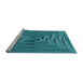 Sideview of Machine Washable Transitional Teal Green Rug, wshpat3724lblu