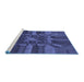 Sideview of Machine Washable Transitional Blue Rug, wshpat3725blu