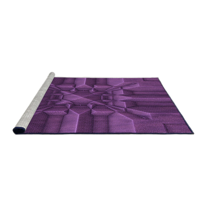 Sideview of Machine Washable Transitional Dark Orchid Purple Rug, wshpat3725pur