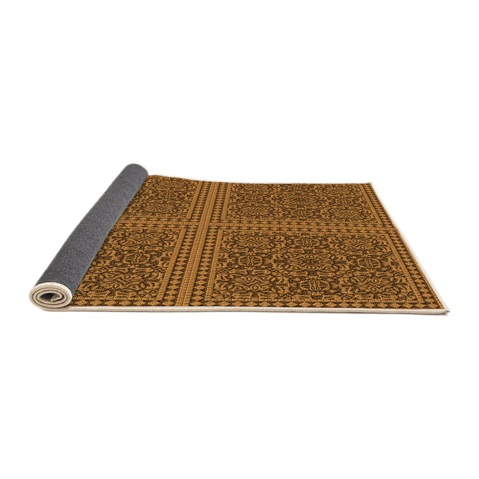 Thickness of Patterned Red Brown Rug, pat3726org
