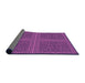 Thickness of Patterned Dark Magenta Purple Rug, pat3726pur