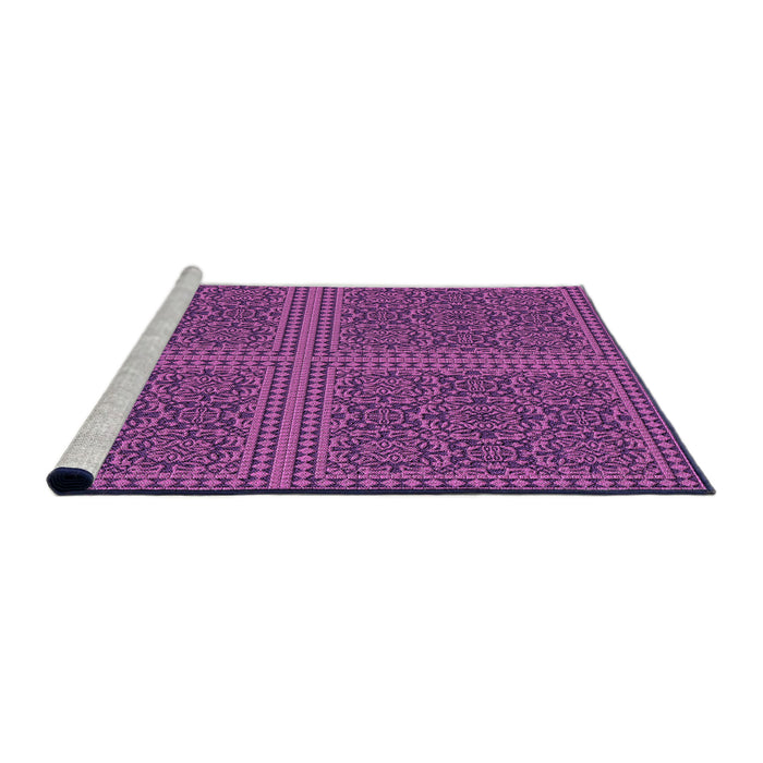 Sideview of Machine Washable Transitional Dark Magenta Purple Rug, wshpat3726pur