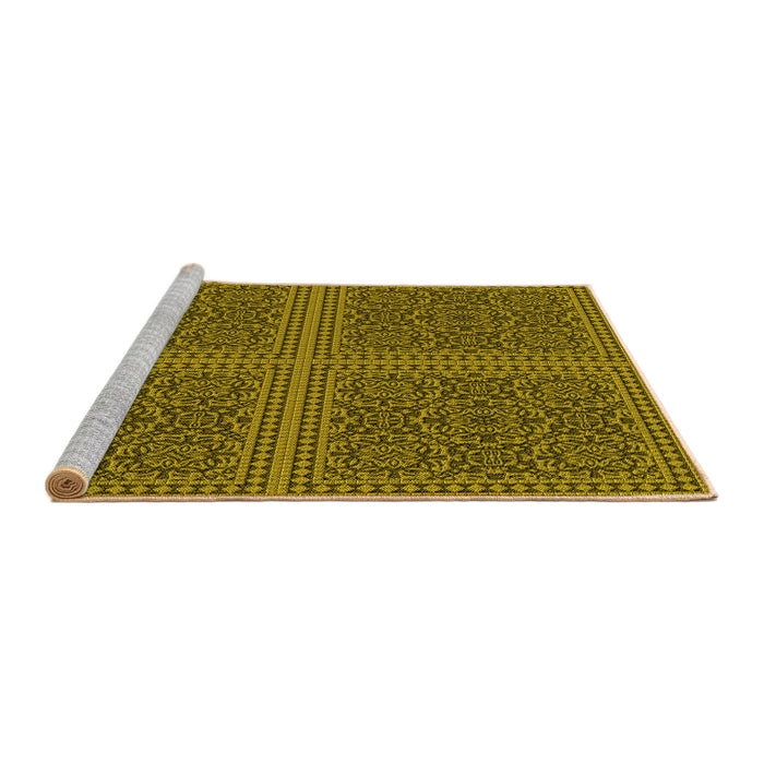 Sideview of Machine Washable Transitional Orange Gold Rug, wshpat3726yw
