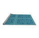 Sideview of Machine Washable Transitional Bright Turquoise Blue Rug, wshpat3727lblu