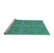 Sideview of Machine Washable Transitional Turquoise Green Rug, wshpat3728lblu