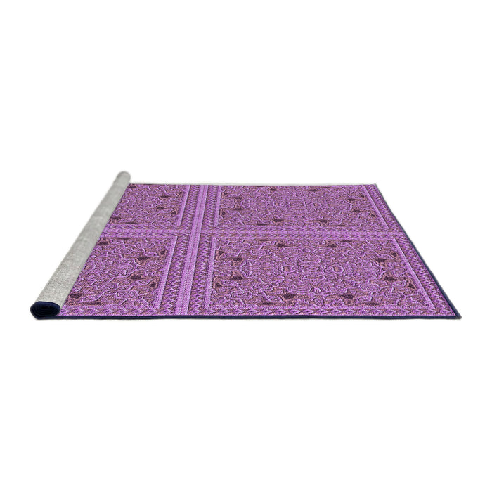 Sideview of Machine Washable Transitional Orchid Purple Rug, wshpat3728pur