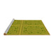 Sideview of Machine Washable Transitional Dark Yellow Green Rug, wshpat3728yw