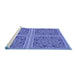 Sideview of Machine Washable Transitional Denim Blue Rug, wshpat3729blu