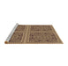Sideview of Machine Washable Transitional Brown Sand Brown Rug, wshpat3729brn