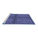 Sideview of Machine Washable Transitional Blue Rug, wshpat3730blu