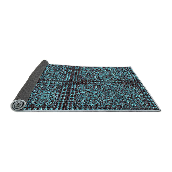 Thickness of Patterned Dark Coffee Brown Rug, pat3730lblu