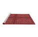 Sideview of Machine Washable Transitional Cranberry Red Rug, wshpat3730rd