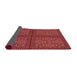 Thickness of Patterned Cranberry Red Rug, pat3730rd