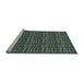 Sideview of Machine Washable Transitional Gunmetal Green Rug, wshpat3731lblu