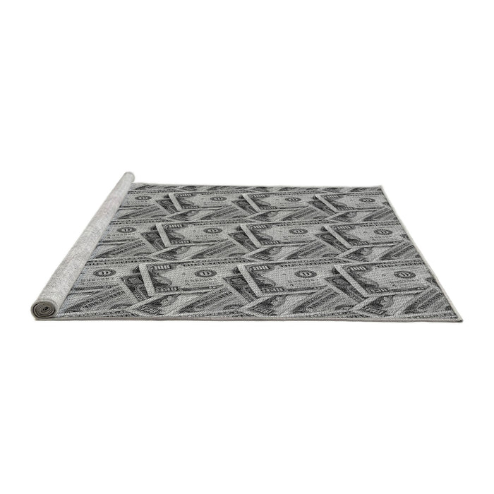 Sideview of Machine Washable Transitional Cloud Gray Rug, wshpat3732gry