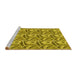 Sideview of Machine Washable Transitional Dark Yellow Green Rug, wshpat3732yw