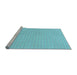 Sideview of Machine Washable Transitional Blue Turquoise Green Rug, wshpat3733lblu